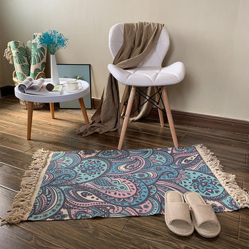 Household cotton and linen tassel carpet